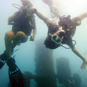 Scuba Diving a Ship Wreck, 2014